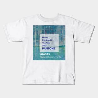 PANTONE MONET -  PANTONE Palazzo da Mula, Venice (1908) by Claude Monet Kids T-Shirt